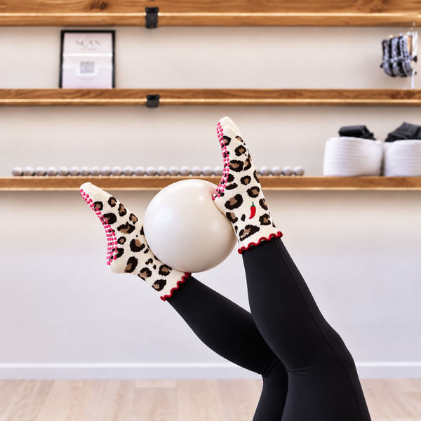 Hot Stuff Pilates Grip Socks | Leopard & Chilli