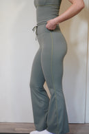 Sculpt Align Pilates High-Rise Flared Leggings | Sage Green